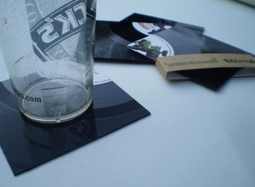 Custom made Vinyl Record 4 Piece Coaster Set