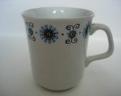 Decorative Coffee Cup J & G Meakin 1970s Blue and Beige