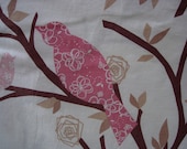 Vintage Style Ronit Zilkha Fabric Fat Quarter Pink Birds Reclaimed Bedding