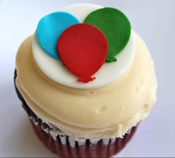 Balloon MIni Cupcake or Cookie Fondant Toppers