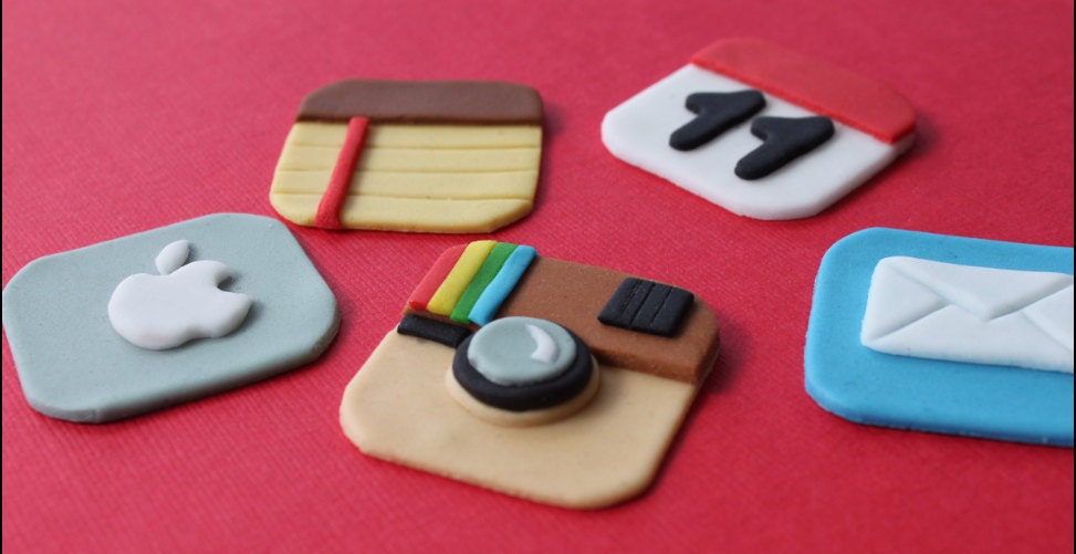 Phone Apps Fondant Toppers
