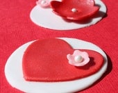 Valentines Day Heart Fondant Toppers