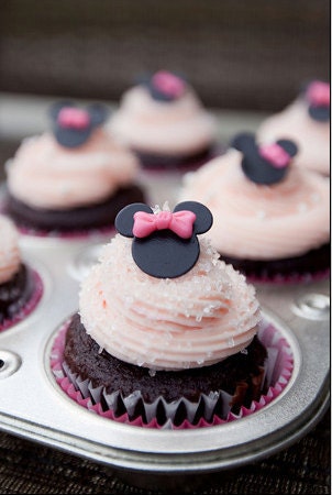Minnie Mouse Ears and Bow Cake Topper Set