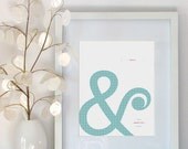 Valentine Gift - Wedding Gift - Personalized Couple's Art Print 8 x 10 Ampersand - Just Married Wedding Gift