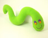 SALE  Recycled Dog Toy Worm for Small Dogs  - Purple Eyes and Butterfly