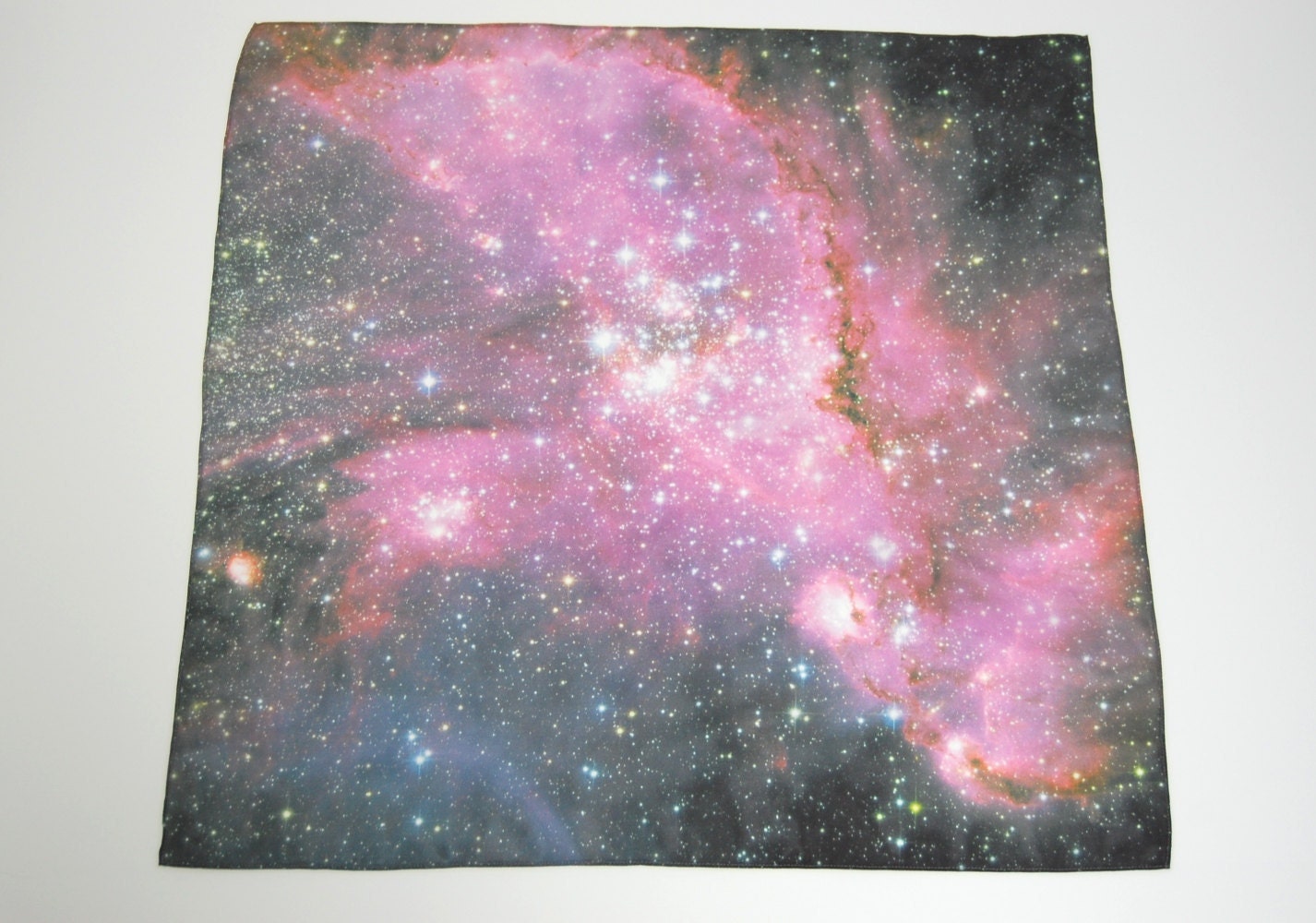Nebula Galaxy Print Silk Scarf - Young Stars