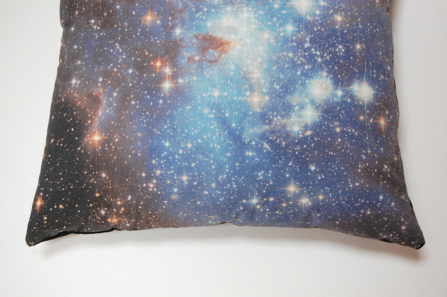 Galaxy Nebula Print Throw Pillow Cover "Blue Haze"
