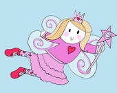 Personalised fairy print - framed fairy print for girls - Personalised