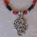 Black and Red Jasper and Coral Dragon Necklace