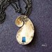 Blue Jade Brass Paisley Teardrop Handcrafted Eco Friendly Oxidized Metalwork Artisan Bohemian Pendant Gift for Her.Free Shipping