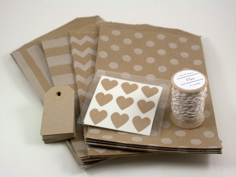 Kraft Gift Bag Sampler Bags Tags Twine Labels