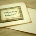 Will You be My Bridesmaid Vintage Invitation, Set of 5 Request, Card, Vintage bookpage Pride and Prejudice