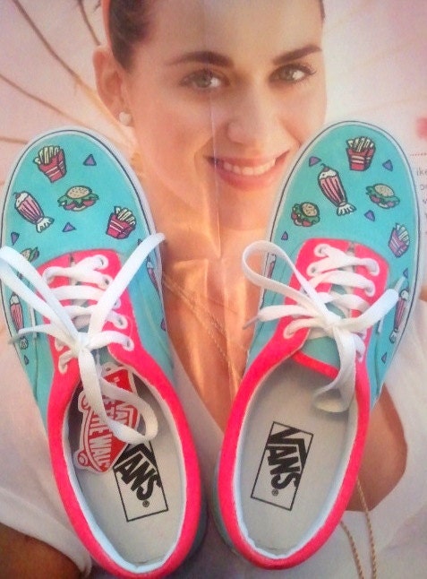 Katy Perry aqua fast food kimono print brand on YOUR SHOES YESSSS