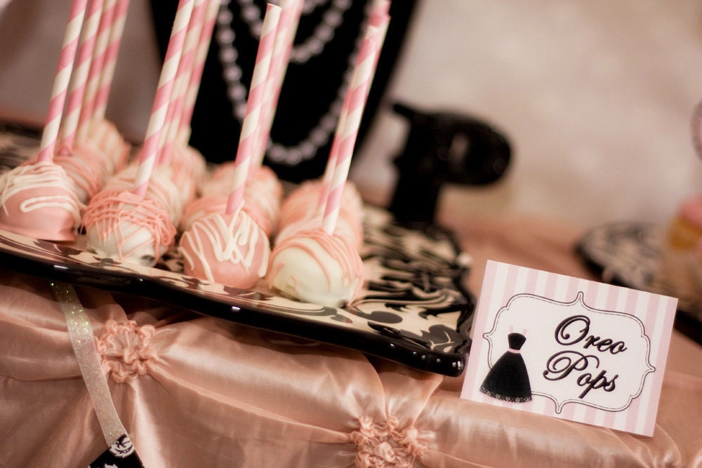 Paris Party - PRINTABLE Place Card and Tent Card Labels - Girls Paris Birthday Il_570xn