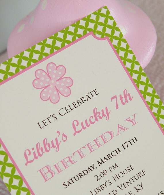 PRINTABLE PARTY INVITATIONS -- Preppy St. Patrick's Day Party (Customizable) -- Mirabelle Creations Il_570xn