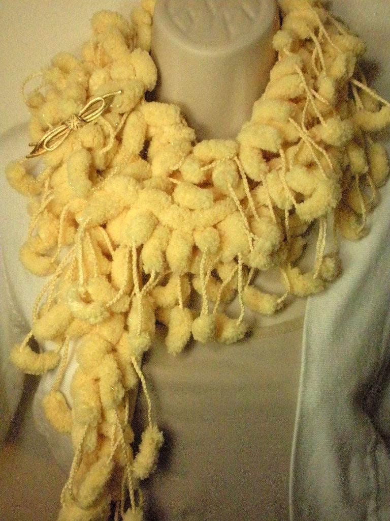 Yellow PomPom Scarf Fall Winter Fashion Neckwarmer