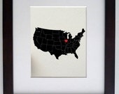 I Heart Illinois, SALE I Heart Springfield USA 8 x 10 motivational inspirational digital print design art