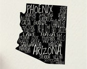 a word about ARIZONA,SALE  I Heart PhoEnix USA 8 x 10 digital print design art - custom
