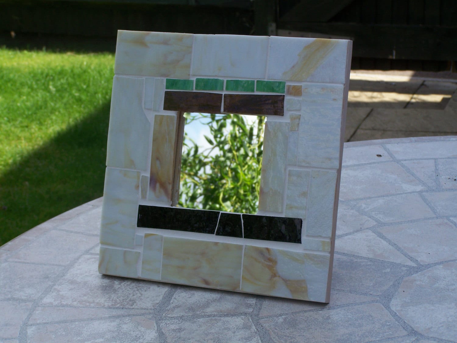 Stained Glass Wall Mirror by FaceTheMosaic on Etsy