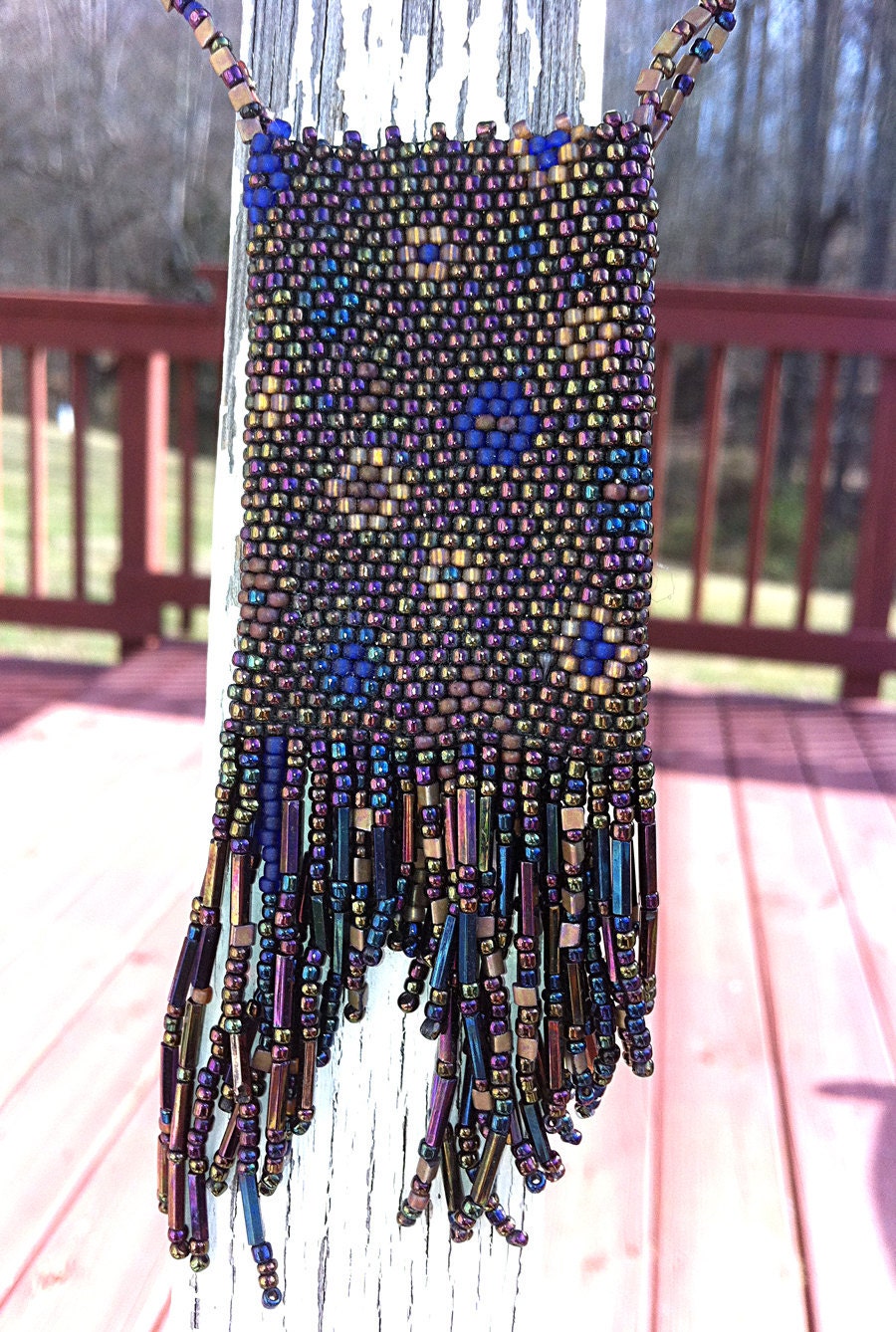 Hand Beaded - Elegant - Unique - Fun - Beaded amulet - Necklace - Treat yourself - Give as a gift - Celebrate any special occasion.