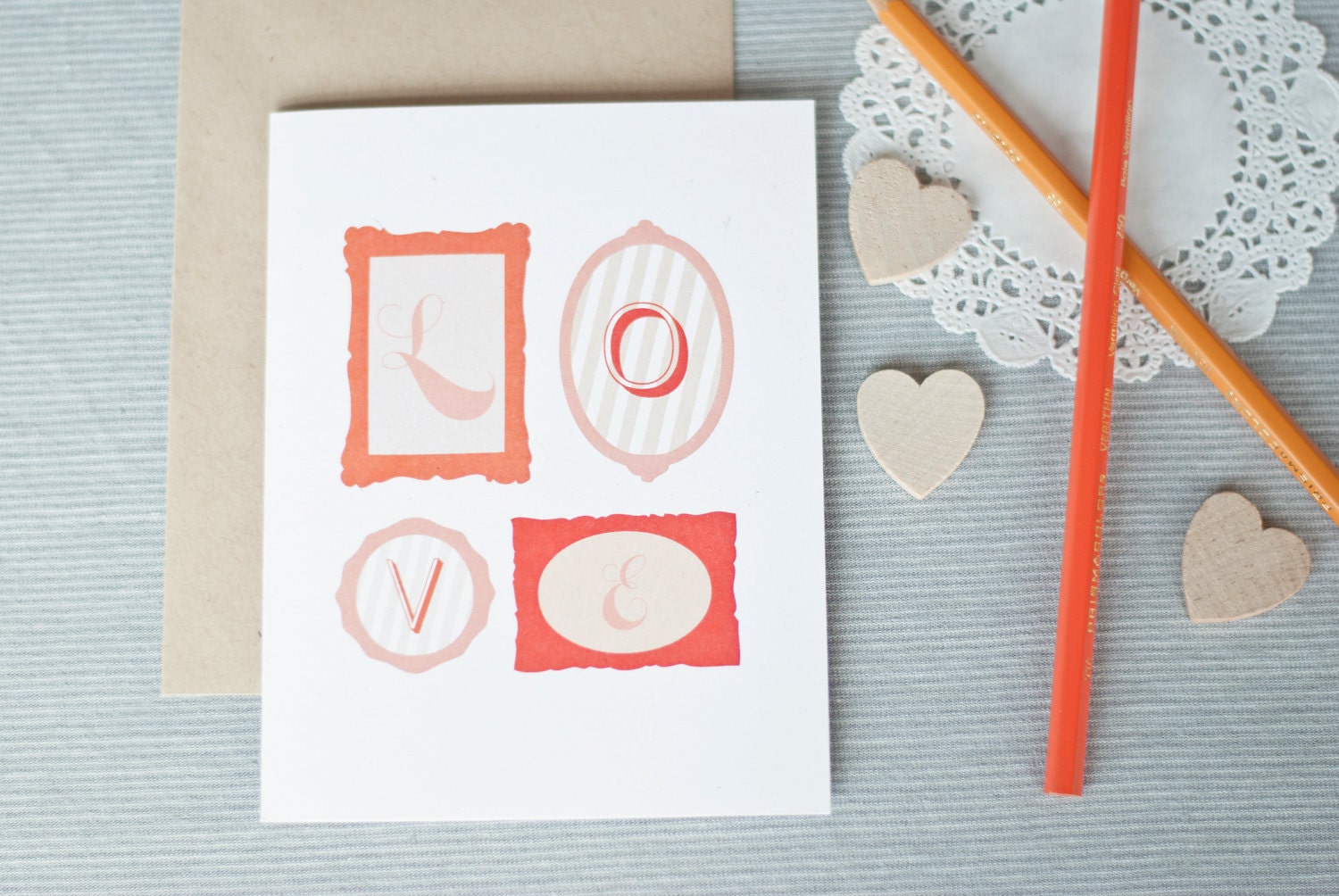 frame LOVE card // blank notecard