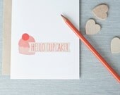 hello cupcake card // blank notecard