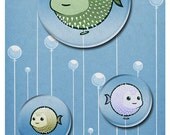 Puffer Fish Ballon Buttons