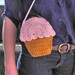 Soft Pink and Brown Crocheted Cupcake Bag