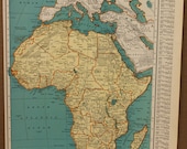 Vintage Map of Africa Original 1935
