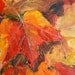 Autumn leaves - stil life - original oil painting 7 x 9.5 in