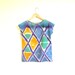 Hand painted SILK shirt. IKAT DIAMOND one of kind, sample - ready to ship.