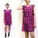 Hand painted silk mini dress. PATCHWORK DOTS in Petal. made to order dress