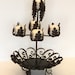 Vintage Black Candle Holder Candelabra Centerpiece Metal Wrought Iron Scrollwork