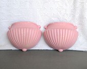 Pink Wall Pockets set of 2- Upcycled Shabby Pink Wall Pockets, Great for Girls/Nursery room Hairbow holder