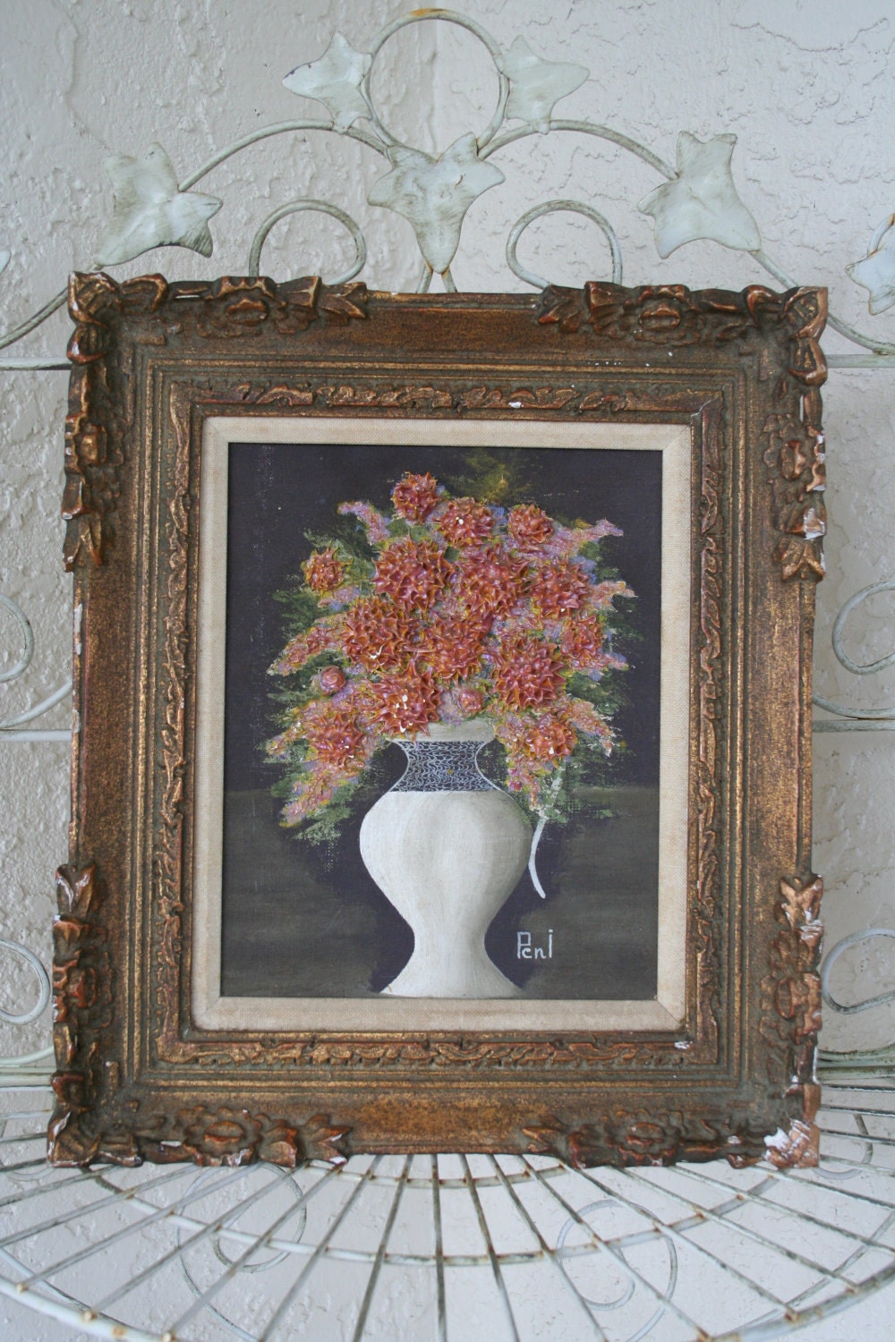 Raised Textured Floral Still Life Painting