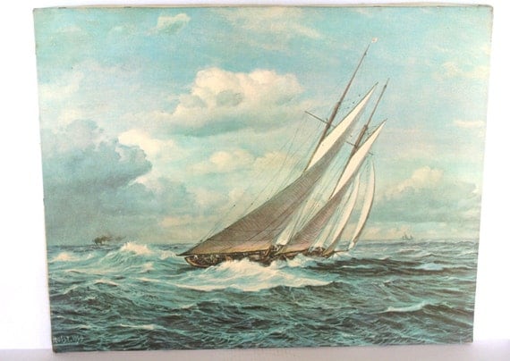 Johannes Holst 1959 Sailboat Print on Canvas