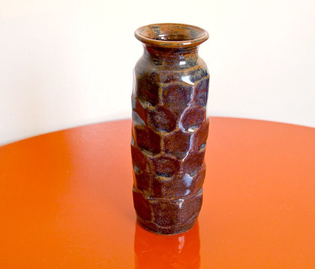 Brown Honeycomb Vase