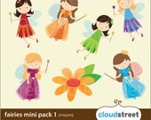 buy 2 get 1 free Fairies clip art mini pack 1 for personal and commercial use INSTANT DOWNLOAD