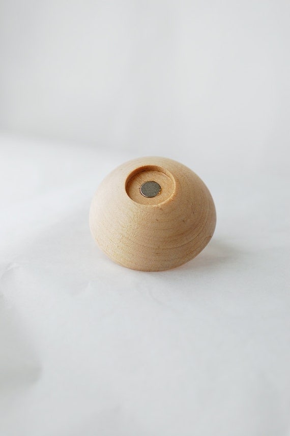 Mini Recycled Light Bulb Oil Lamp on Natural Wood Half Dome Base (12-001)