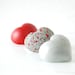 Red Sweet Heart Magnets, concrete, set of three, red, natural and washed red gravel - 12-008