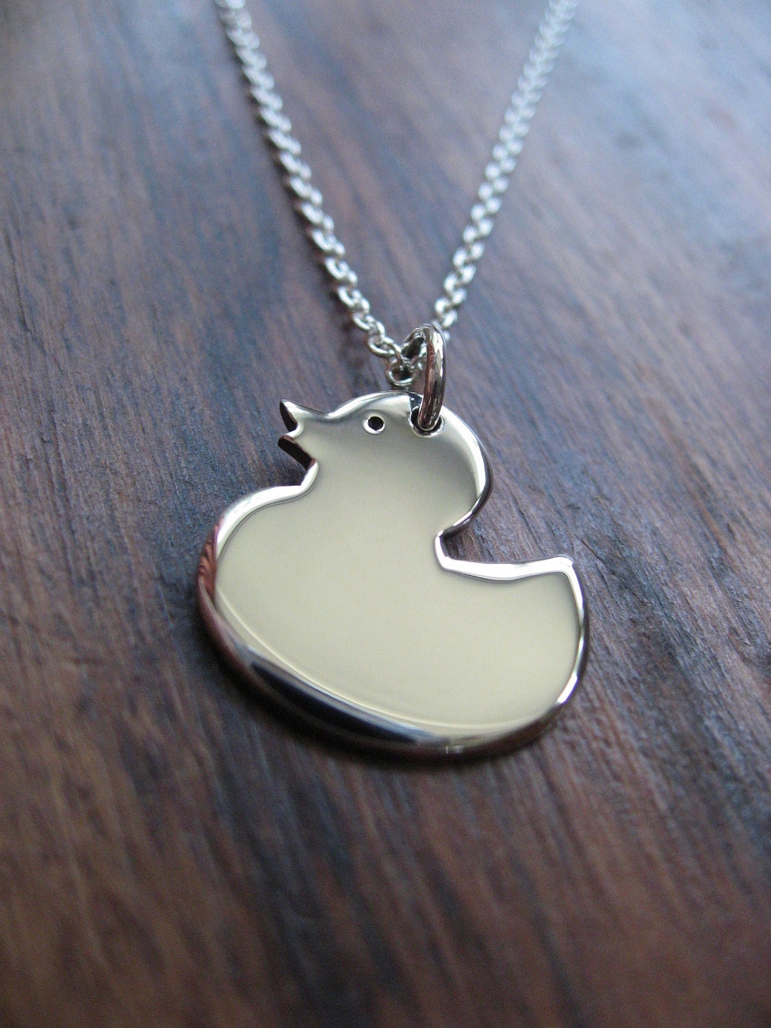 Rubber Duck Silver Pendant Necklace