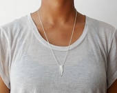 Silver tribal tassel fringe modern silver necklace