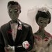 Vintage Style Zombie Wedding Cake Topper