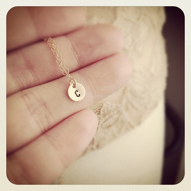 Dainty 14K Gold Initial Necklace -  Dainty Initial Necklaces  - All 14k Gold Filled - Customize with Initial - Any time Necklace