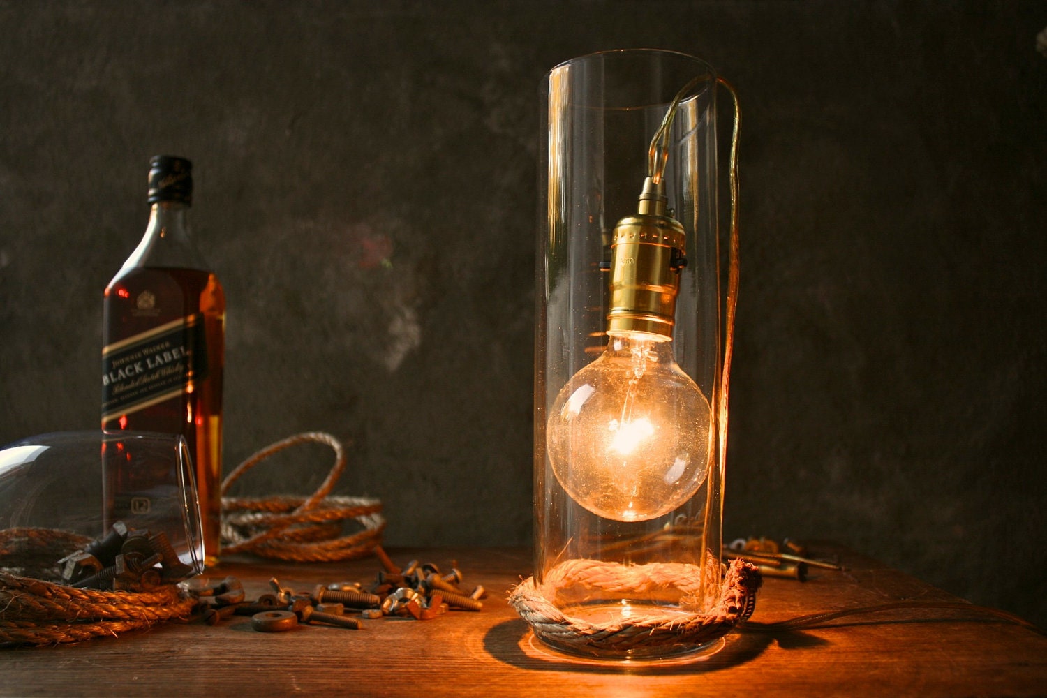 Glass Lamp Glass Lighting Modern Lighting Minimalist Rustic Decor Shabby Chic Lamp
