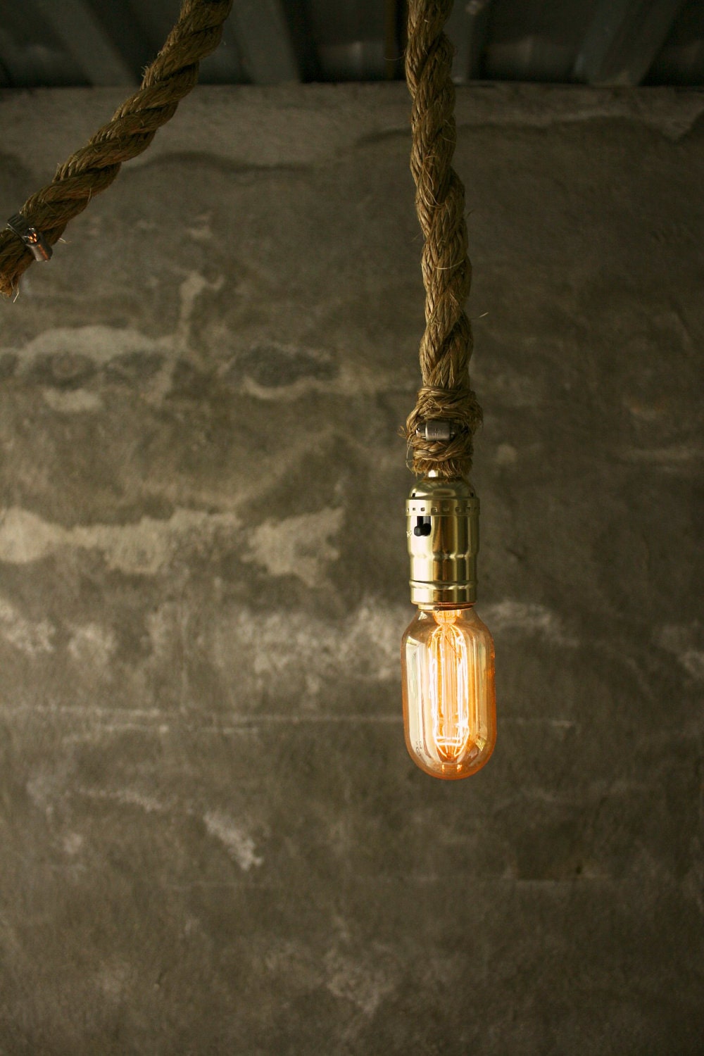 Chandelier Lighting Industrial Light Hanging Light Hanging Lamp - Rustic Rope Design