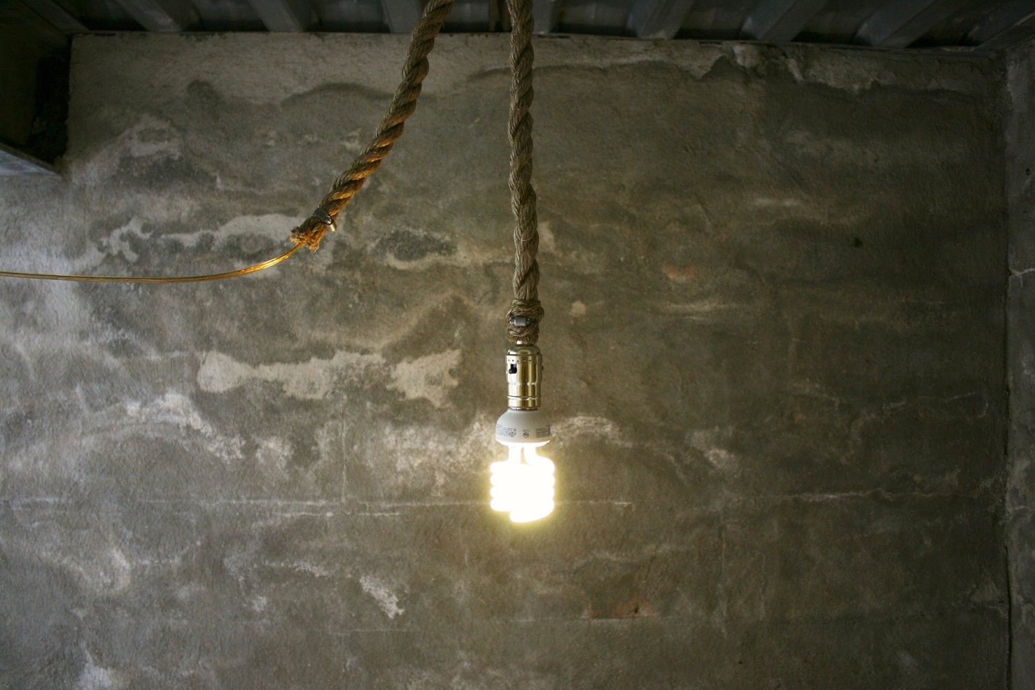 Chandelier Lighting Rustic Industrial Light Hanging Light Shabby Chic - Rustic Rope Design