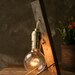 Industrial Light Wood Lamp Cool Gifts for Men Industrial Lighting Shabby Chic Edison Bulb Lamp - Weathered Wood and Marconi Filament Bulb