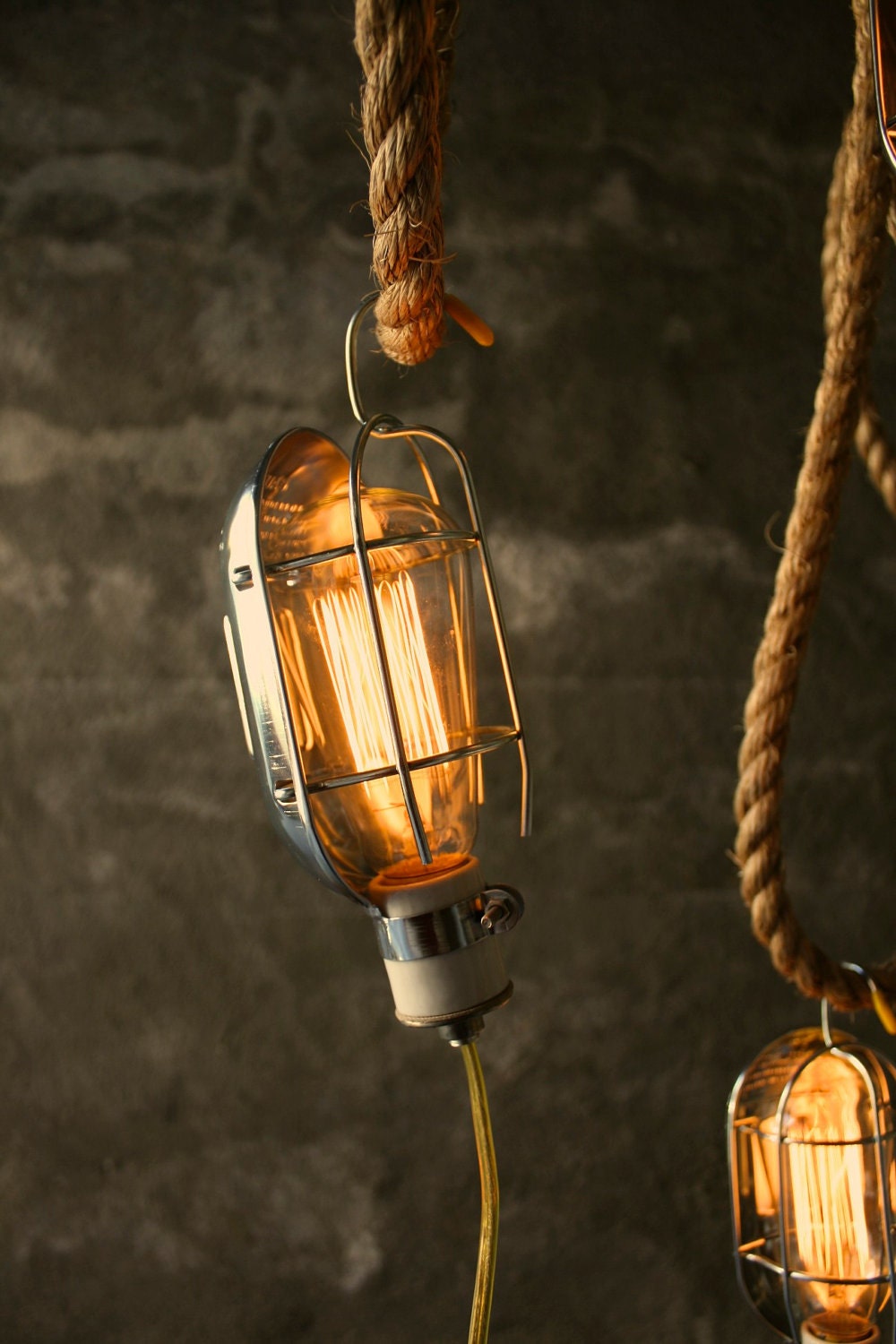 Lamp Cool Gifts for Men Industrial Lamp Hanging Light Cage Lamp Mens Gifts by Luke Lamp Co.
