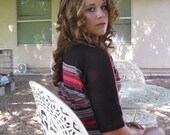 Desert Sunrise Dress - Stretch Knit Dress with Black Lace - Small - SALE